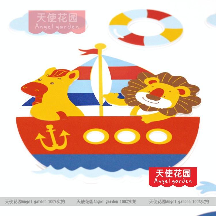 泡沫立体墙贴卡通壁画幼儿园材料装饰教室童房环境布置灯塔海洋鱼图片