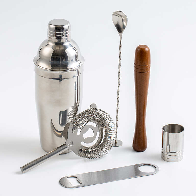 直供不锈钢调酒器7件套 鸡尾酒调酒器工具布袋装 LOGO可制定