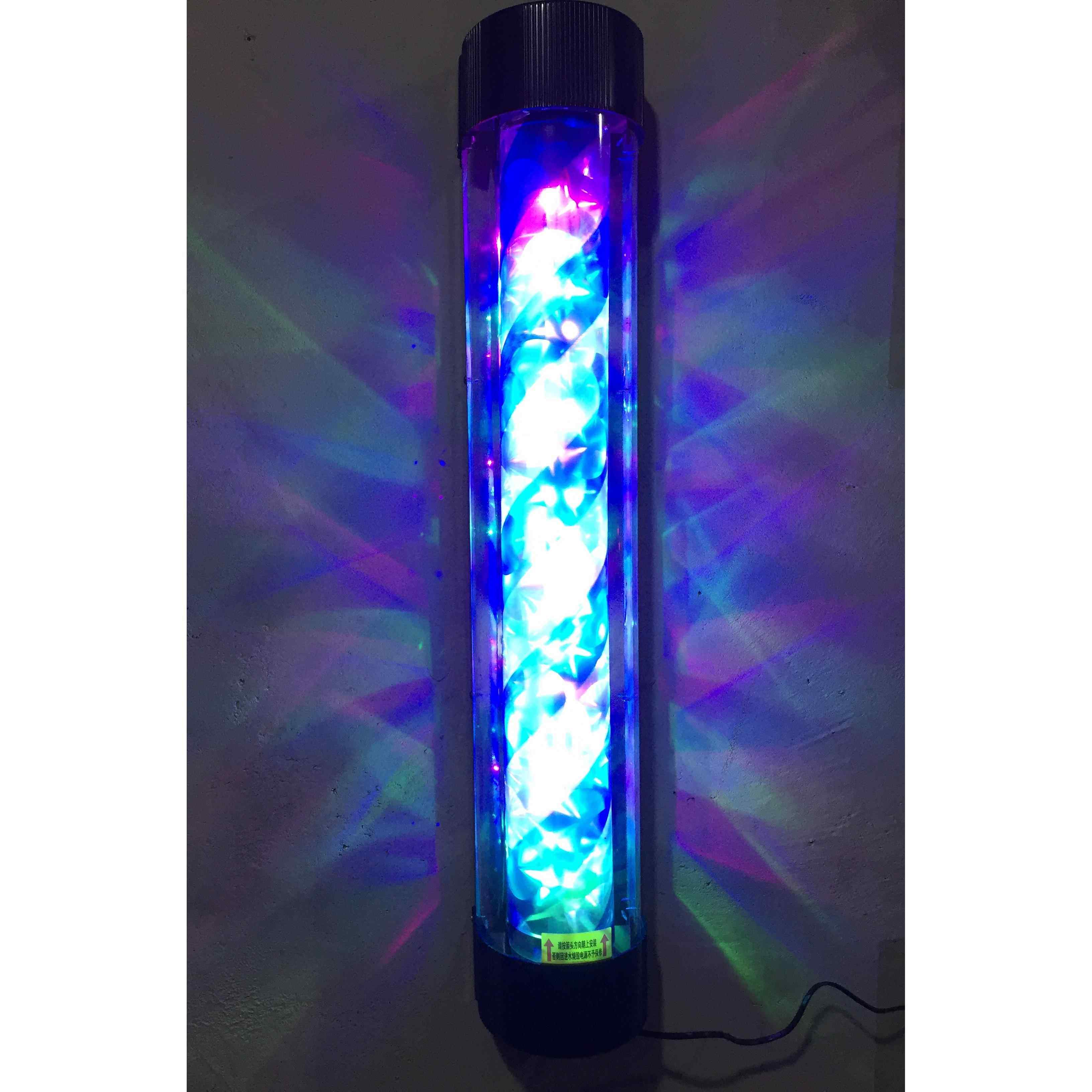 新款炫彩理髲店转灯发廊防水挂墙灯箱招牌户外壁挂半圆灯led电子