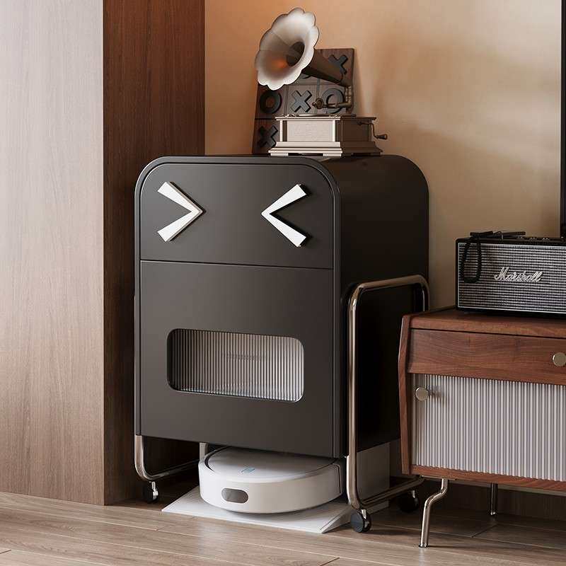 扫地机器人柜置物架多功能可移动储物柜收纳柜子扫地机器人基站柜