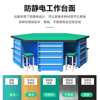 六型带边重钳工台多工位虎钳六工具SO-29桌装备车边间六边实训钳
