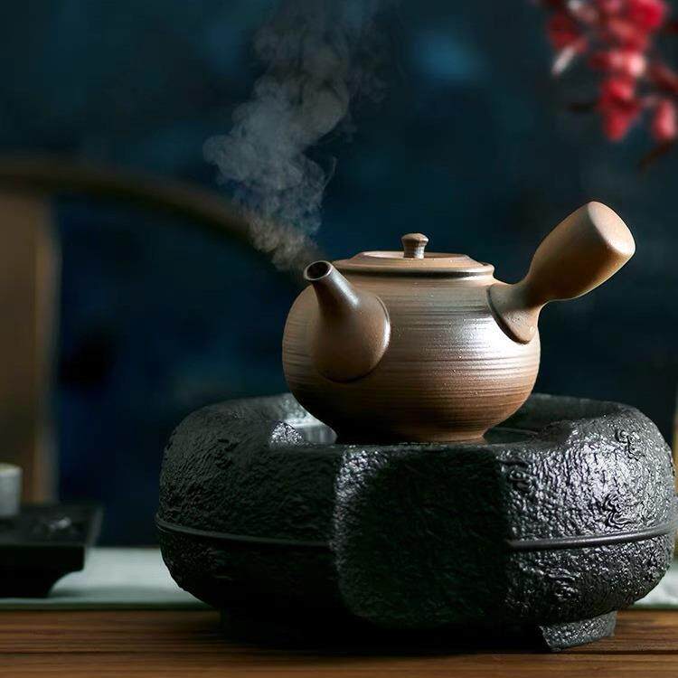 陆宝陶瓷茶具家用侧把壶砂铫陶壶炭炉围炉煮茶烧茶壶急须壶