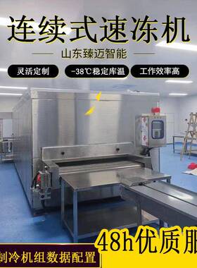 连续式速冻机 海虾鳌虾隧道式速冻机 海鲜大型连续式冷冻设备厂家