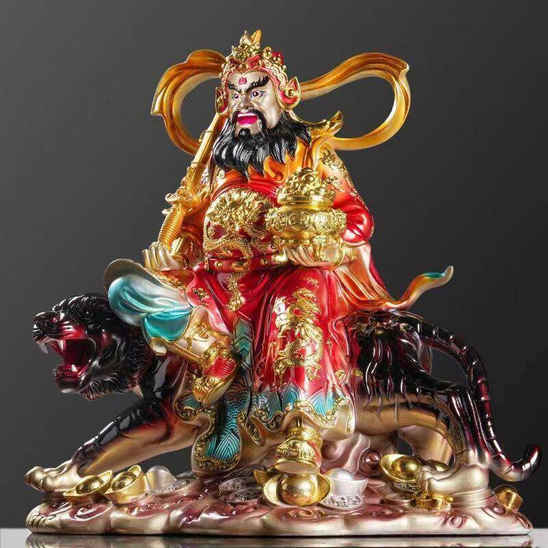 赵公财神爷家用招财佛像摆件新款树脂像武财神赵公明像骑黑虎玄坛