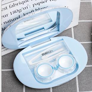 隐形眼镜盒便携美瞳盒子高级感免拧盖伴侣盒小巧磁吸护理收纳盒