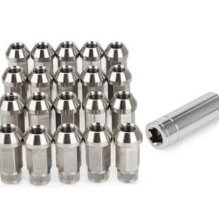 Hex 轮胎螺母304不锈钢 改装 M14 总长50mm 轮毂螺母M12 19mm 含税