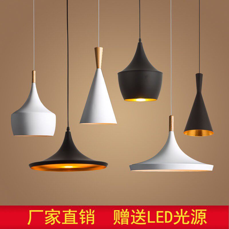 复古工业风餐厅灯具简约现代餐桌吧台办公室单头三头北欧乐器吊灯