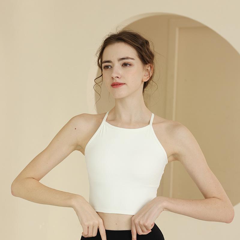 背心女外穿镂空美背运动健身跑步速干带胸垫吊带上衣文胸