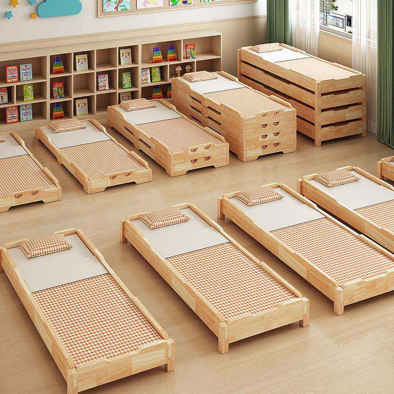 幼儿园午睡床实木托管班小学生午睡床实木儿童床幼儿园午休叠叠床