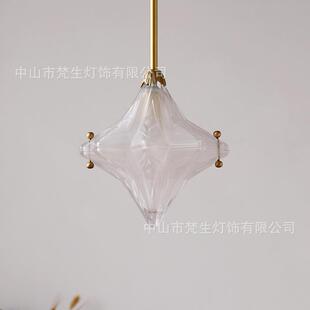 噗灵噗灵星星吊客灯rtDeco铜706中古玻A璃灯厅餐厅岛台复古灯