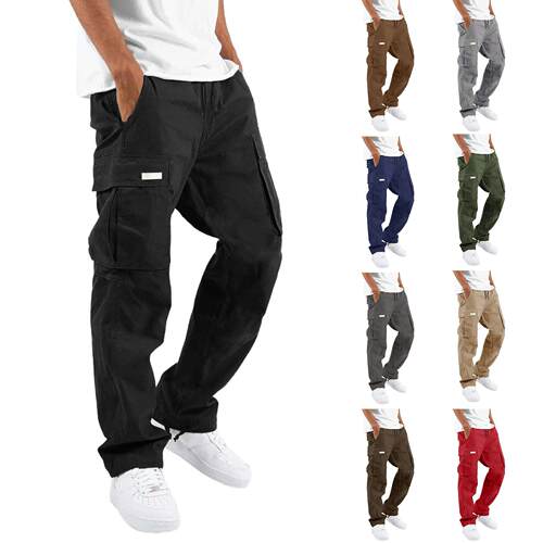 Men's work pants with single drawstring drawstring pocket