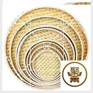 手工竹子竹編蒸腸粉竹簸?；塾脠A形腸窩蒸竹0b69a649粉托盤曬