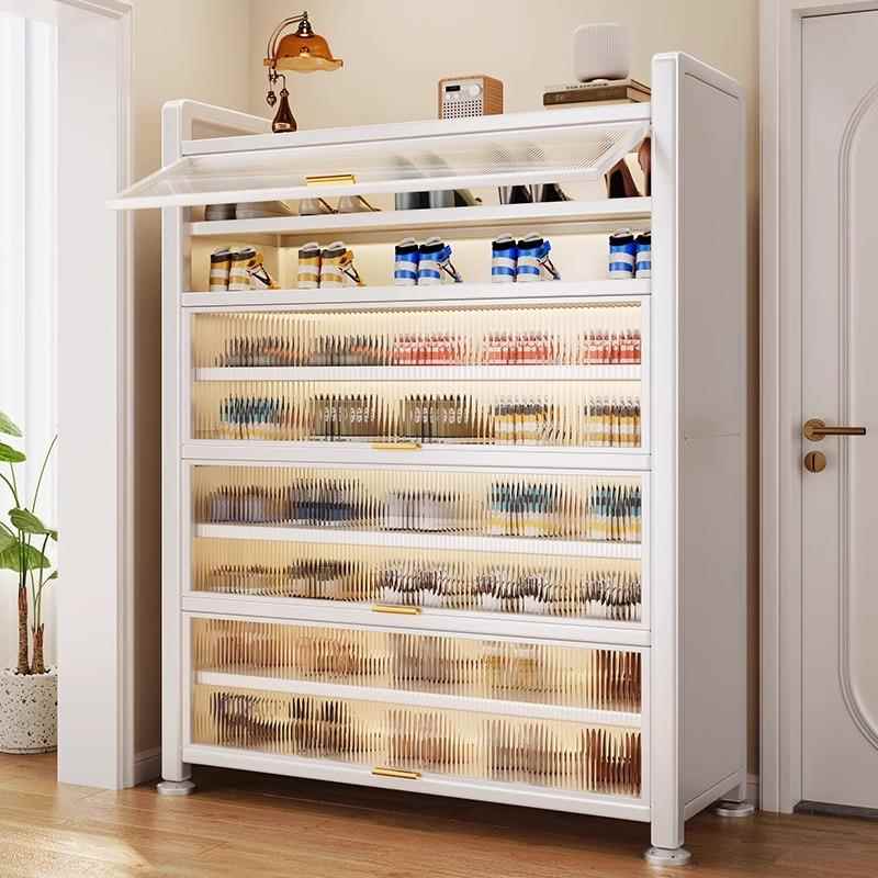 爱莱德钢制鞋柜防尘入户家用门口玄关柜新爆款大容量铁艺上翻门多