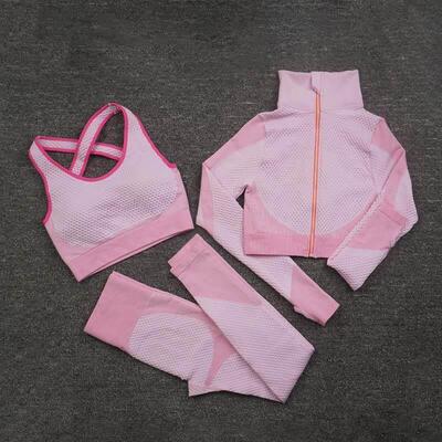 2/3PCS Seamless Women Yoga Set Workout Sportswear Gym Clothi