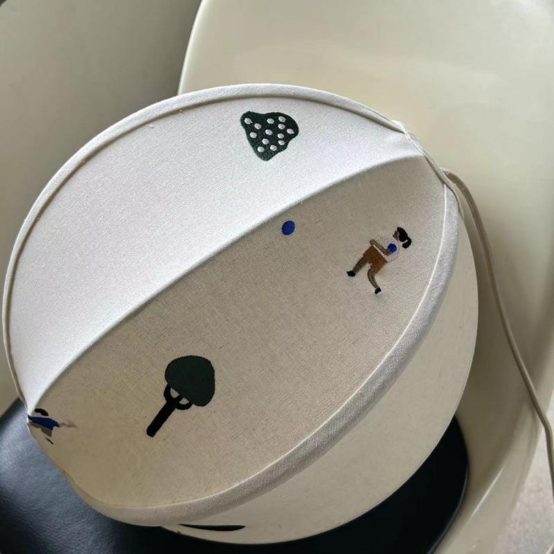 儿童护房吊卧室刺氛绣眼灯棉麻布艺灯533餐厅吧台主卧灯复古床头