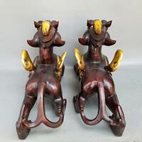 家用大号铜貔貅纳福翅膀独角兽一对铜天禄家用定办公工艺品做摆件
