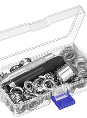 盒装超市套装黄铜 气眼鸡眼篷圈扣内径12mm 银白色100套+工具