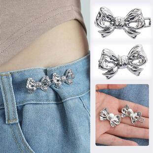 Bowknot Button Adjuster for Pants Skirts Waist Tightener Adj