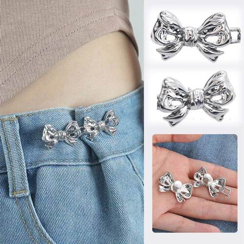 Bowknot Button Adjuster for Pants Skirts Waist Tightener Adj