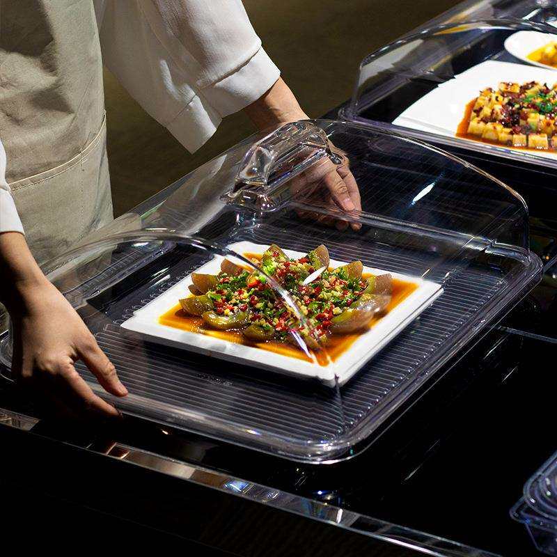 亚克力菜盖食物罩长方形酒店餐厅塑料甜品蛋糕食品盖防尘罩商用