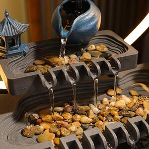 悬壶精美流水循环生喷泉鱼缸桌面办公室装饰乔迁新居创意中式摆件