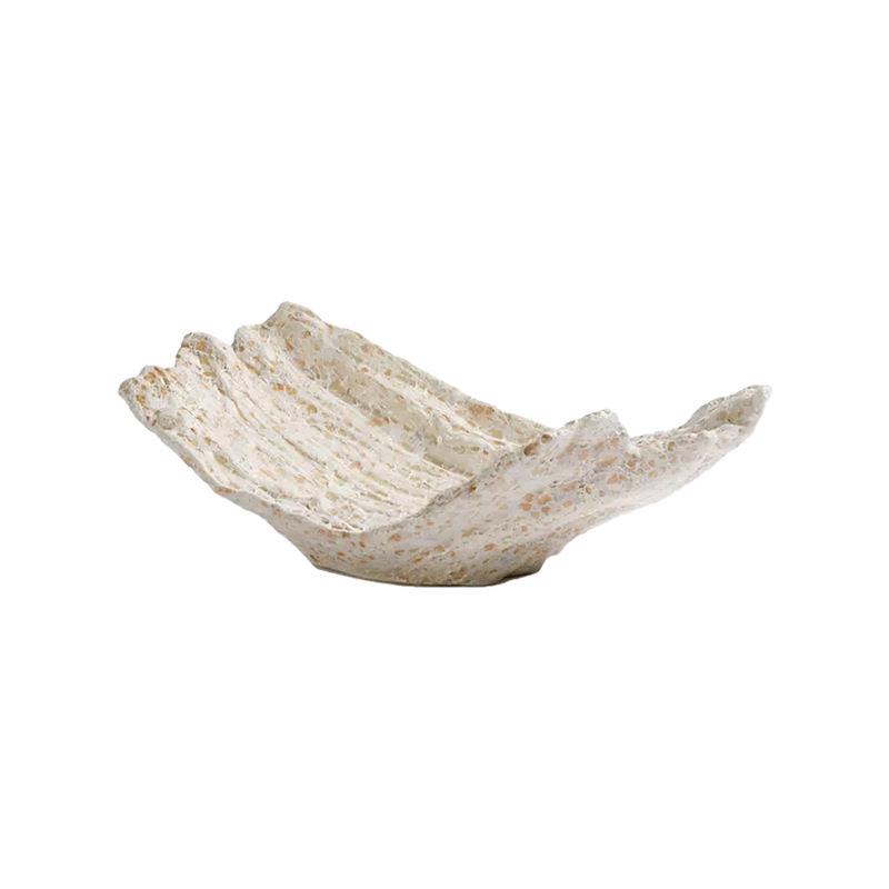 现代侘寂风异形树脂托盘餐桌摆件中式高档茶几创意船型果盘装饰品