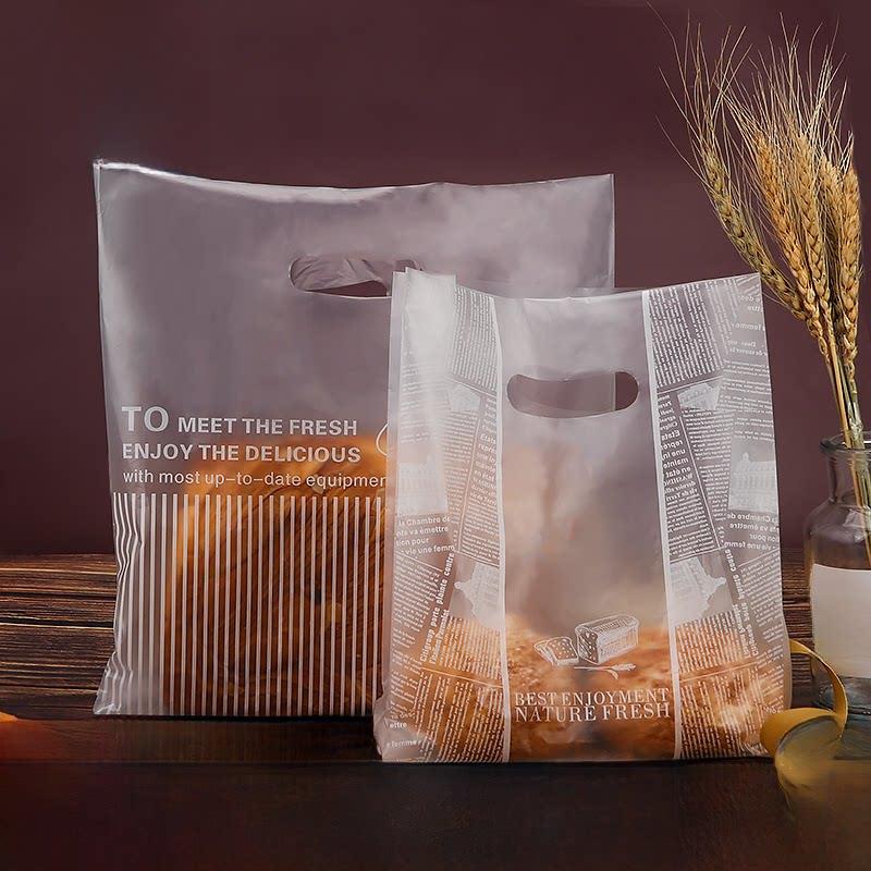 一次性手提袋面包打包袋甜品蛋糕外卖食品袋烘培西点塑料手提袋子