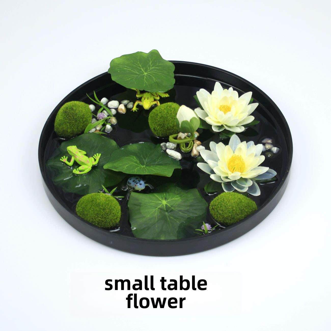 模拟莲花饰品装饰桌中心展示花盘花莲花桌面假花盆景桌面