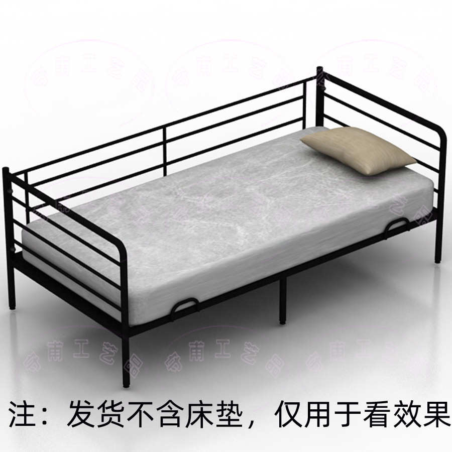 双扶手长沙发单人金属床架，日间午休息铁艺床架(可铺床垫或被子)