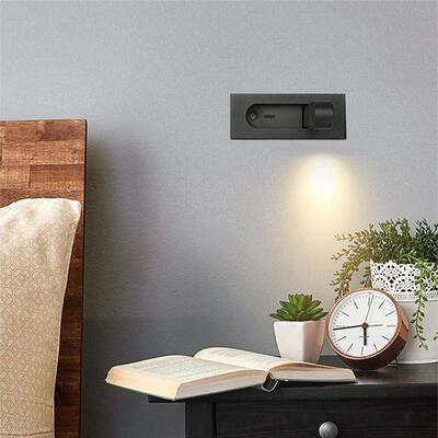 欧式酒店床头壁灯设计师款3WLED嵌入式阅读350度旋转阅读灯