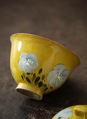 手绘山茶花釉下具彩二单盖碗才陶瓷复创意家用中式茶SY-062-古女