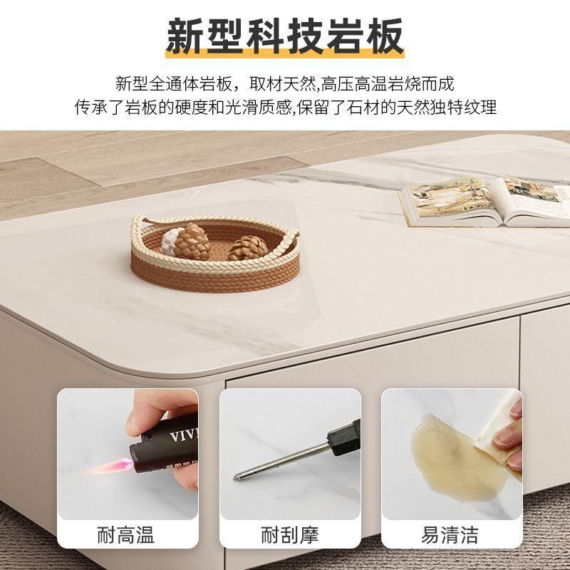 简约现代悬挂式电视柜壁挂式橡胶实木岩板悬空电视柜茶几新款组合