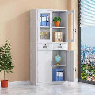 办公室中文件柜钢制1800 850铁皮柜带文件柜档案柜财务凭锁证柜二