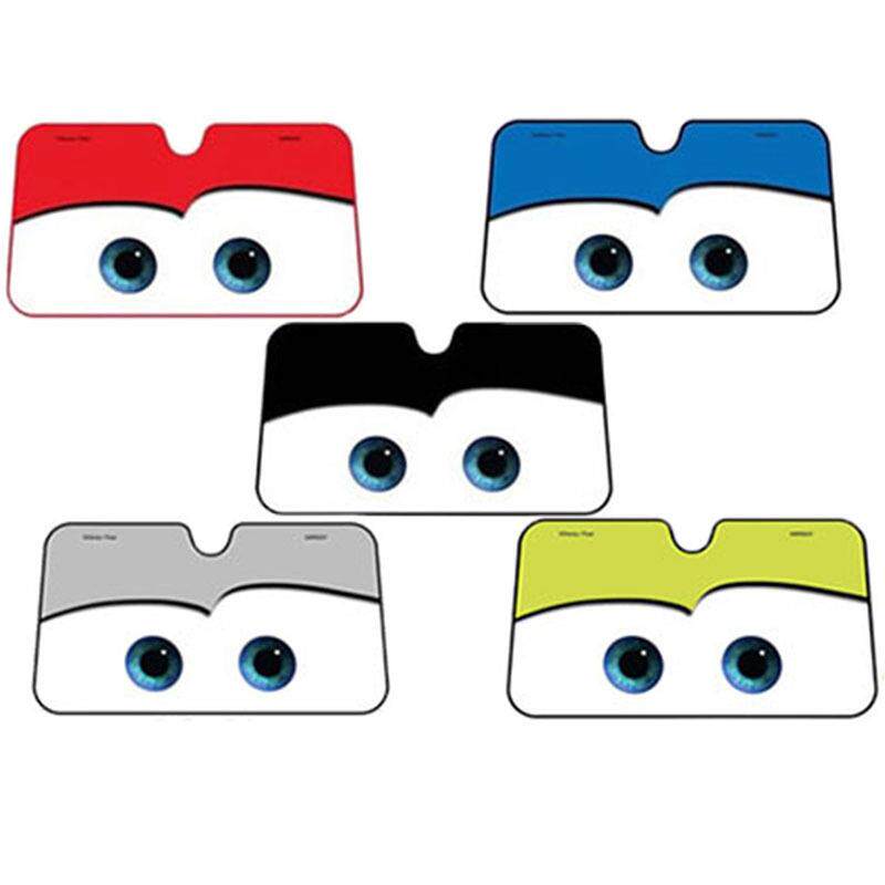 夏季热销汽车总动员遮阳挡隔热帘车内卡通前挡眼睛创意吸盘帘通用