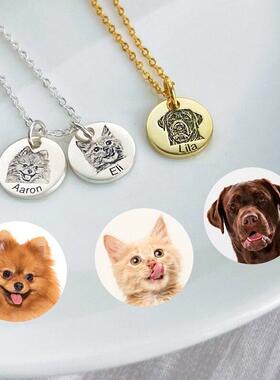 来图定制宠物毛发盒骨灰收纳项链猫狗刻字照片纪念品吊坠精致礼物