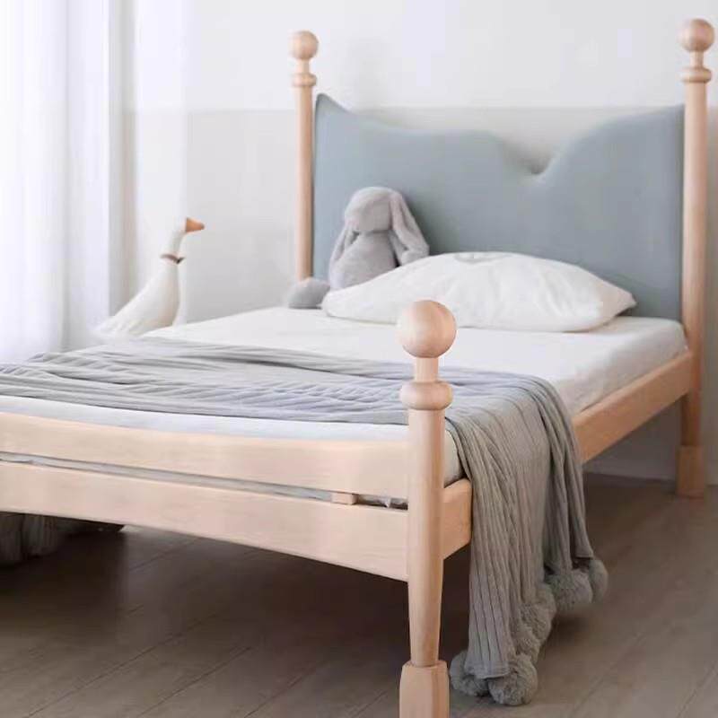 北美胡无品牌/美桃木全实木悬浮高箱床式复古樱约桃黑木简奶油风