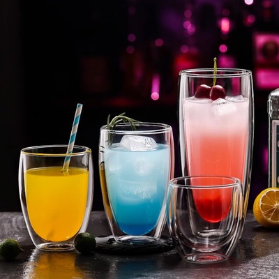 咖啡杯玻璃杯子水杯隔热玻璃杯