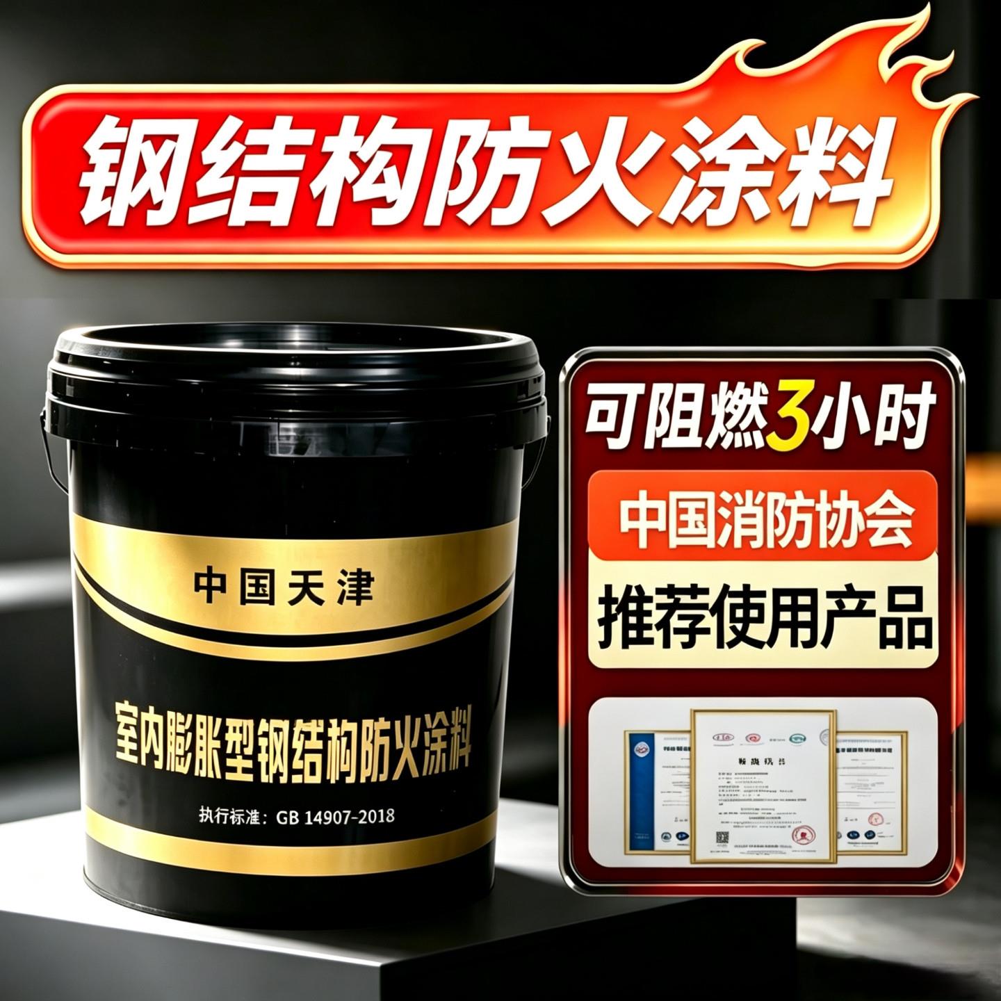 钢结构防火涂料水性环保室内蓬胀型薄型白色阻燃木板阻燃液防火漆