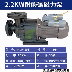 553单相220V无轴封磁力泵PP塑料卧式 污水泵 MDH 胜川宝磁力泵MPH