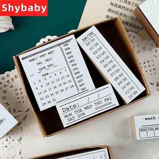 时间轴印章娜小屋创意数字日常记录时间饼图手帐时间轴日期打卡