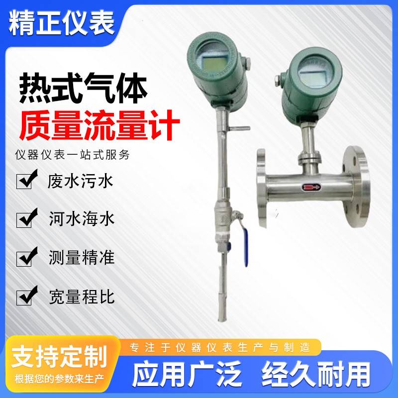 管道式插入式热式气体质量流量计压缩空气氧气氮气氯气质量流量计