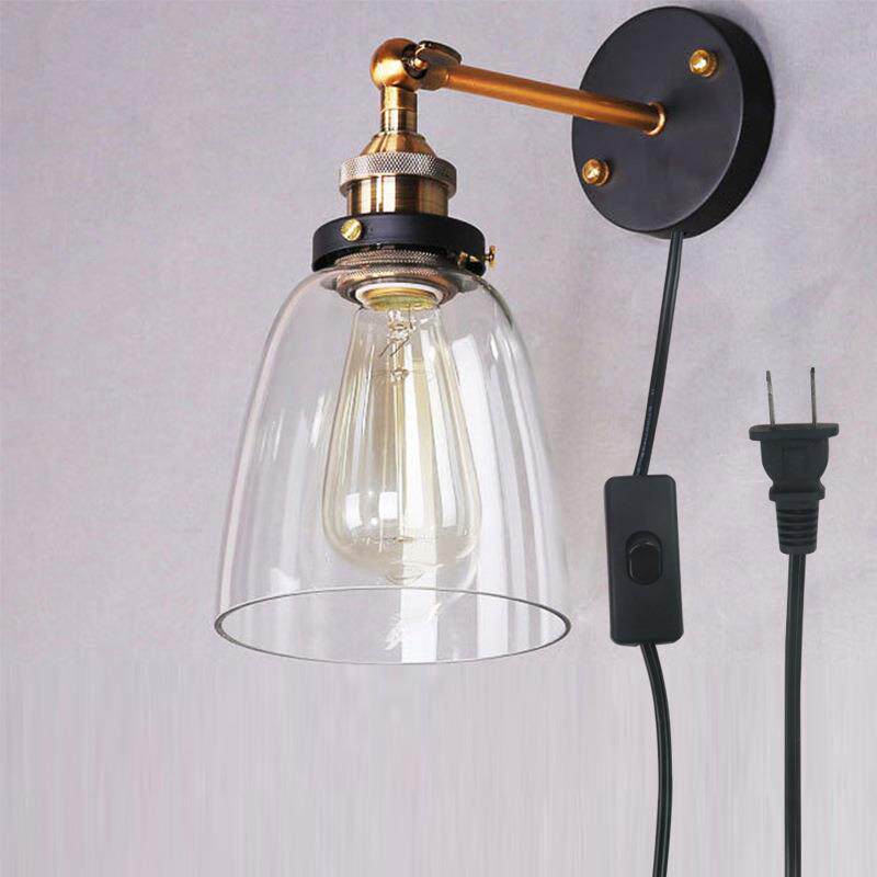 北欧玻璃壁灯 床头灯卧室墙壁灯楼梯过道灯阳台免布线复古壁灯