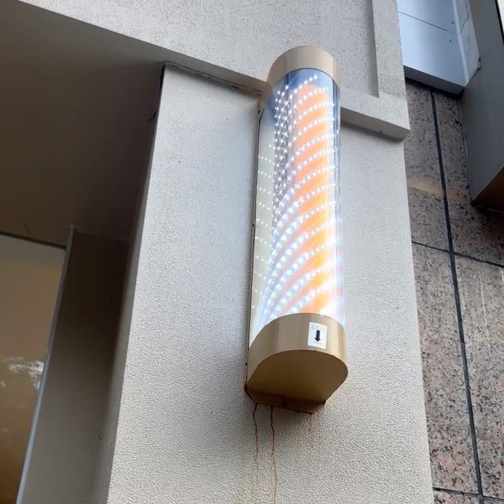 纯白色美容美发转灯挂墙网红转灯led发廊理发店标志防水防晒户外