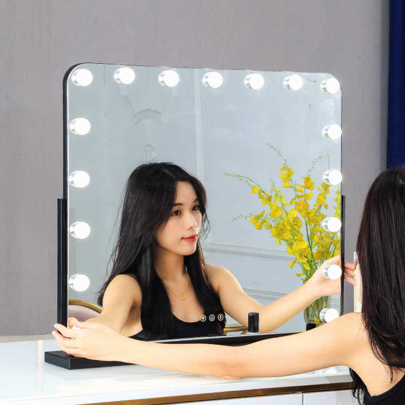 化妆镜台式led灯镜子梳妆镜灯泡大号家用网红宿舍桌面补光镜,住宅家具,化妆镜,淘宝优惠券,粉丝福利购,淘宝优惠卷