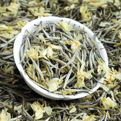 新疆包邮【茉莉银针王】九窨清香茶叶新茶茉莉针王散装罐装