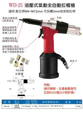 供应工具气动拉帽枪气动工具WD-0125