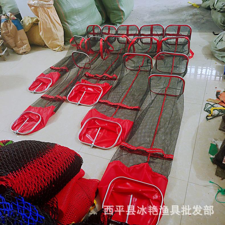 便携方口鱼护涂胶快干钓鱼方形竞技钓箱渔护装鱼袋鱼护网折叠竞技