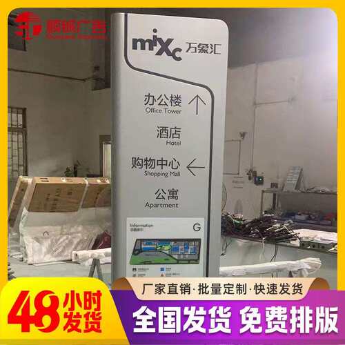 【厂家直销】不锈钢室内导向立牌商场大堂牌户外楼层索引标识牌