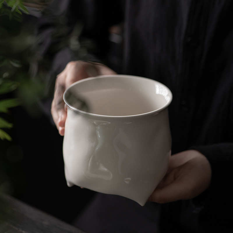 日式草木灰釉建水家用大容量茶洗茶渣废水缸陶瓷水盂功夫茶道配件