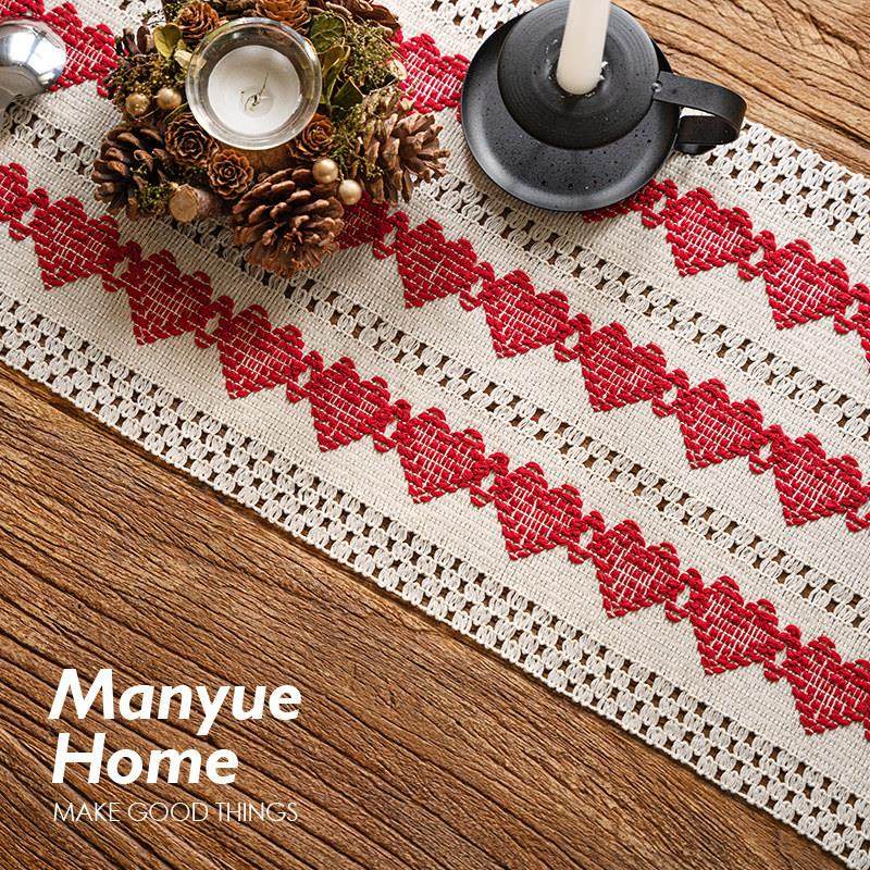 蔓越家 法式少女心棉麻桌旗派对装饰编织流苏隔热桌垫拍照背景布,居家布艺,桌旗,淘宝优惠券,粉丝福利购,淘宝优惠卷